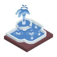 Modern Fountains Isometric Icon vector