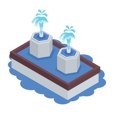 Modern Fountains Isometric Icon