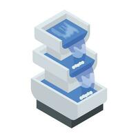 Water Fountains Isometric Icon vector