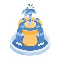 Modern Fountains Isometric Icon vector