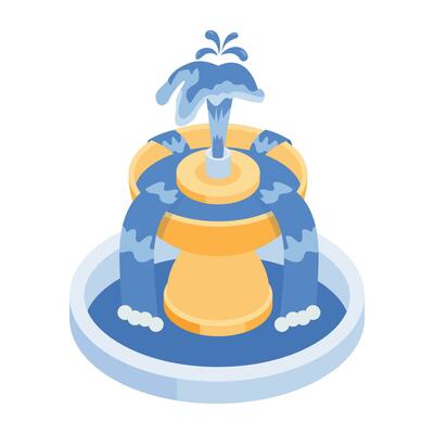 Modern Fountains Isometric Icon