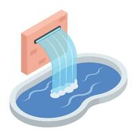 Water Fountains Isometric Icon vector