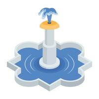 Modern Fountains Isometric Icon vector