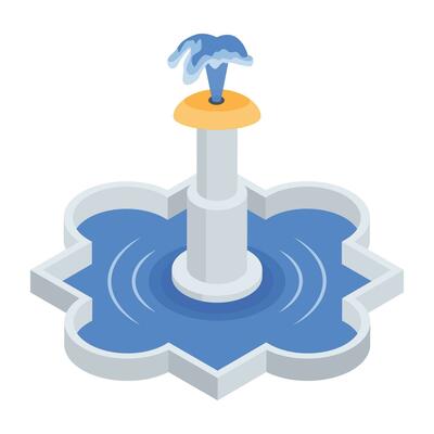 Modern Fountains Isometric Icon