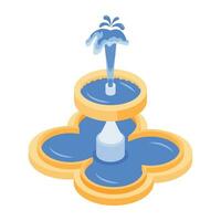 Luxury Fountains Isometric Icon vector