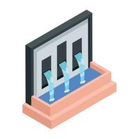 Water Fountain Sculptures Isometric Icon vector