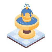 Luxury Fountains Isometric Icon vector