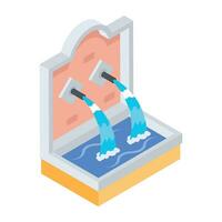 Water Fountains Isometric Icon vector