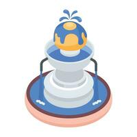 Water Fountains Isometric Icon vector