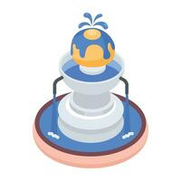 Water Fountains Isometric Icon vector