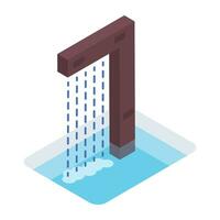 Water Fountains Isometric Icon vector