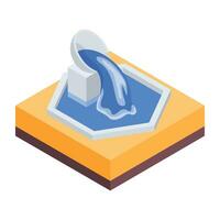 Modern Fountains Isometric Icon vector