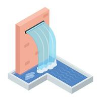 Modern Fountains Isometric Icon vector