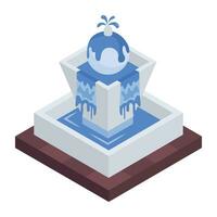 agua fuentes isométrica icono vector