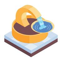 Luxury Fountains Isometric Icon vector