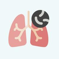 Icon Tuberclosis. related to Respiratory Therapy symbol. flat style. simple design editable. simple illustration vector