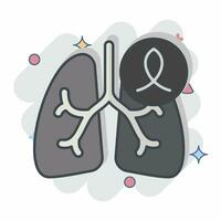 Icon Cancer. related to Respiratory Therapy symbol. comic style. simple design editable. simple illustration vector