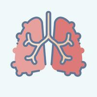 Icon Fibrosis. related to Respiratory Therapy symbol. doodle style. simple design editable. simple illustration vector