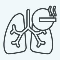 Icon Smoking. related to Respiratory Therapy symbol. line style. simple design editable. simple illustration vector