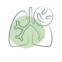 Icon Tuberclosis. related to Respiratory Therapy symbol. Color Spot Style. simple design editable. simple illustration vector