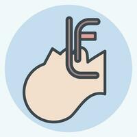 Icon Endotracheal Intubation. related to Respiratory Therapy symbol. color mate style. simple design editable. simple illustration vector