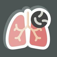 Sticker Tuberclosis. related to Respiratory Therapy symbol. simple design editable. simple illustration vector