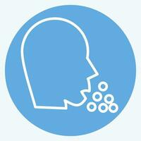 Icon Coughing. related to Respiratory Therapy symbol. blue eyes style. simple design editable. simple illustration vector