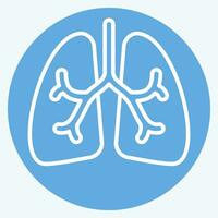 Icon Lungs. related to Respiratory Therapy symbol. blue eyes style. simple design editable. simple illustration vector