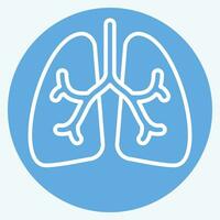 Icon Lungs. related to Respiratory Therapy symbol. blue eyes style. simple design editable. simple illustration vector