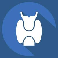 Icon Larynx. related to Respiratory Therapy symbol. long shadow style. simple design editable. simple illustration vector