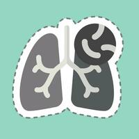 Sticker line cut Tuberclosis. related to Respiratory Therapy symbol. simple design editable. simple illustration vector