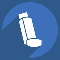 Icon Inhaler. related to Respiratory Therapy symbol. long shadow style. simple design editable. simple illustration vector