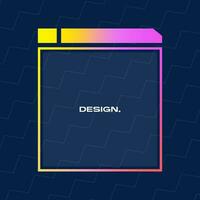 Futuristic square gradient background. Pop up window vector illustration.