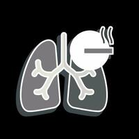 icono de fumar. relacionado a respiratorio terapia símbolo. lustroso estilo. sencillo diseño editable. sencillo ilustración vector
