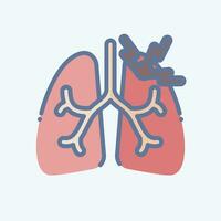 Icon Asthma. related to Respiratory Therapy symbol. doodle style. simple design editable. simple illustration vector