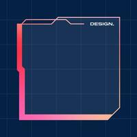 Futuristic square gradient background. Pop up window vector illustration.