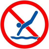 Do Not Dive Pool Safety Sign No Diving vector