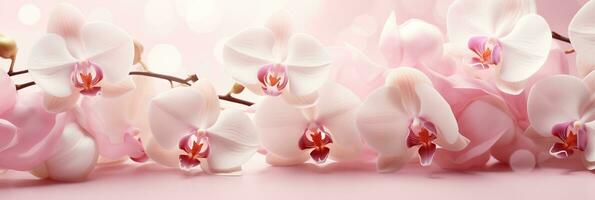 AI generated Soft hued Delicate Orchid St Valentines Day Concept Background photo