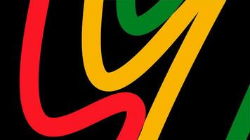 Black history month background. Abstract red, yellow, green, black color wave design, copy space. Vector illustration