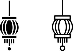 chino linterna icono, firmar, o símbolo en glifo y línea estilo aislado en transparente antecedentes. vector ilustración