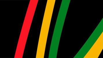 Black history month background. Abstract red, yellow, green, black color wave design, copy space. Vector illustration