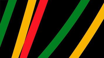 Black history month background. Abstract red, yellow, green, black color wave design, copy space. Vector illustration