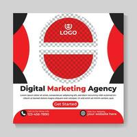 Modern digital marketing agency social media post design square web banner template vector