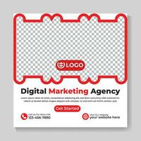 Modern digital marketing agency social media post design square web banner template vector