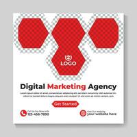 Corporate digital marketing agency social media post design modern square web banner template vector