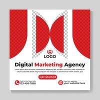 Modern digital marketing agency social media post design square web banner template vector