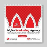 Professional creative digital marketing agency social media post design modern square web banner template vector