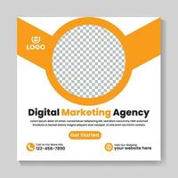 Corporate digital marketing agency social media post design creative square web banner template vector