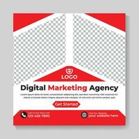 Corporate creative digital marketing agency social media post design modern square web banner template vector