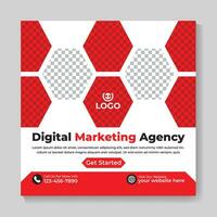 Professional creative digital marketing agency social media post design modern square web banner template vector